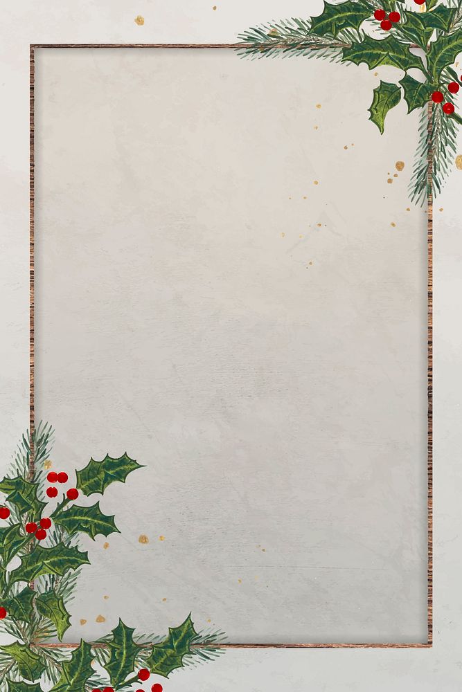 Blank festive rectangular christmas frame vector