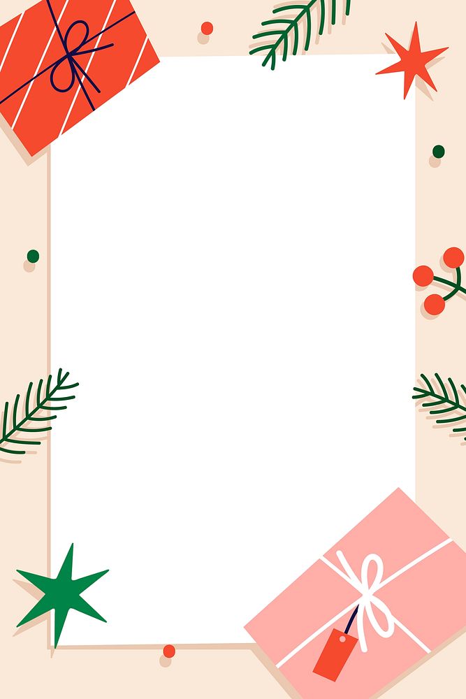 Christmas rectangle frame design vector