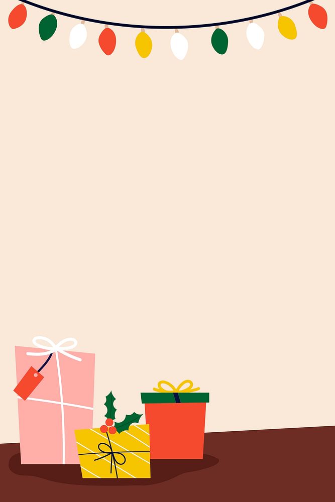 Traditional Christmas presents on the floor vector