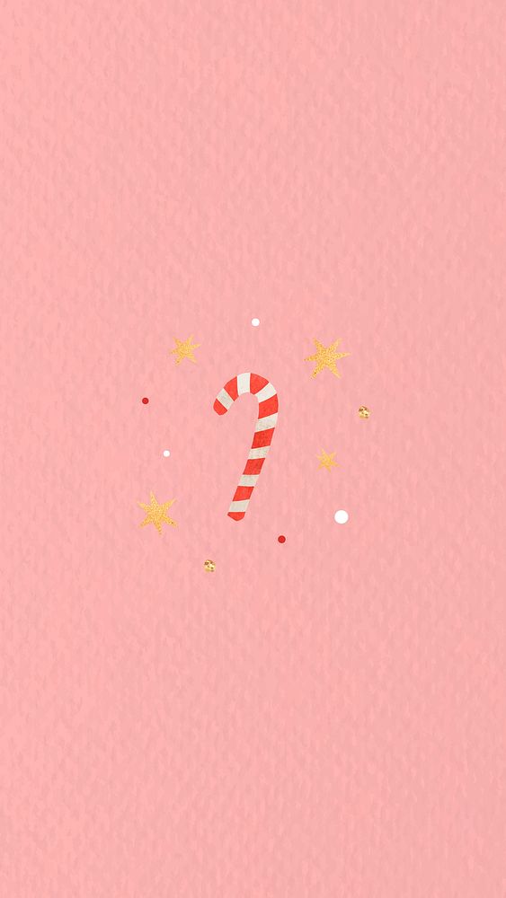 Cute candy cane mobile phone wallpaper vector