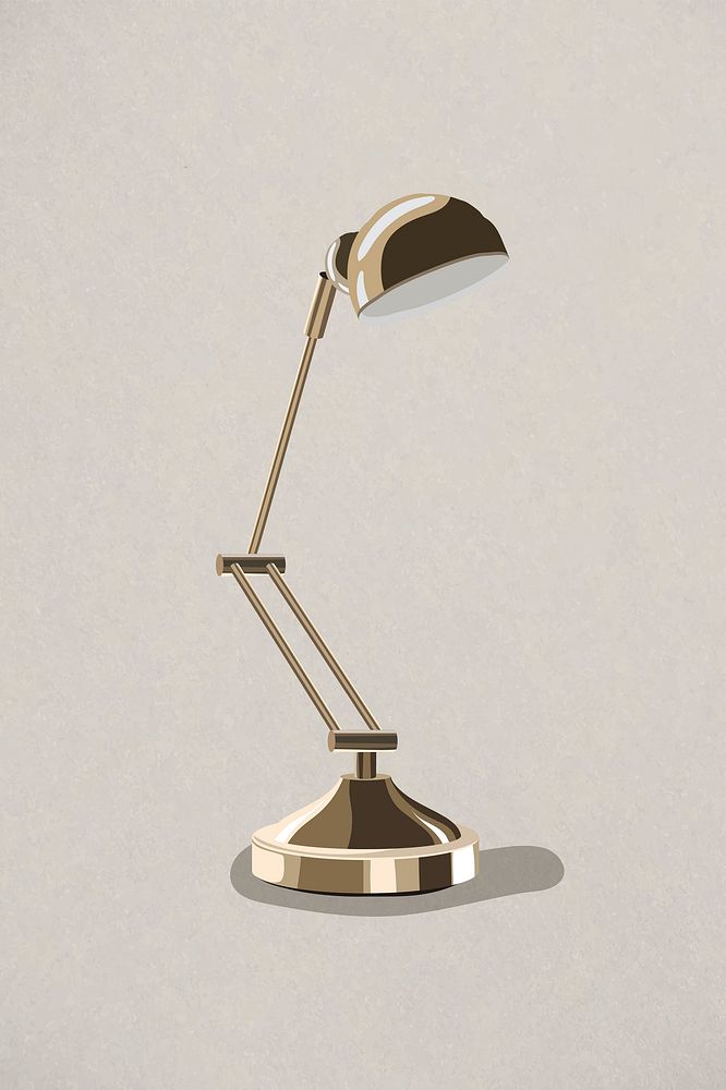 Retro gold lamp design element vector
