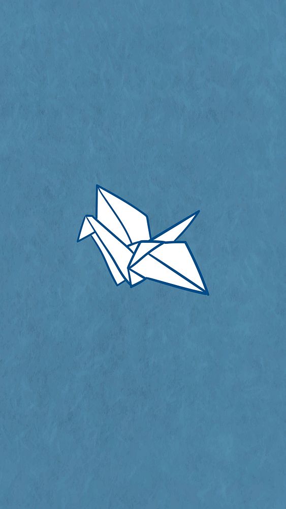 Origami paper crane mobile phone wallpaper vector