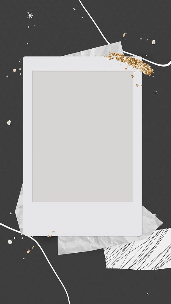 Blank instant photo frame mobile background vector