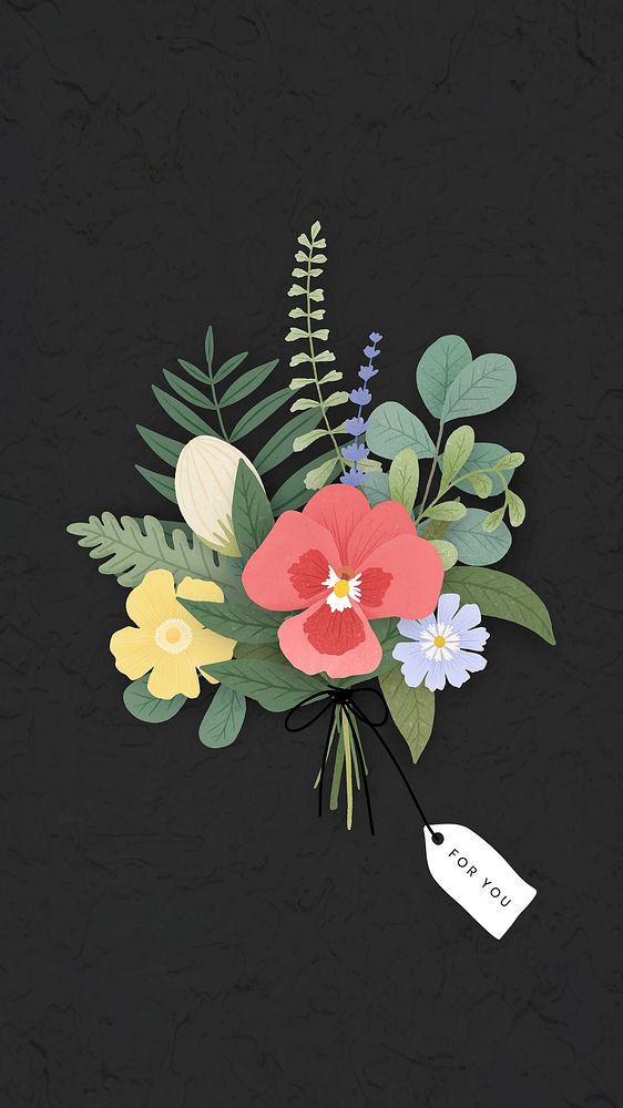 Colorful flower corsage design element on black background vector