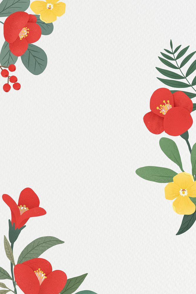 Floral border on a white background mockup