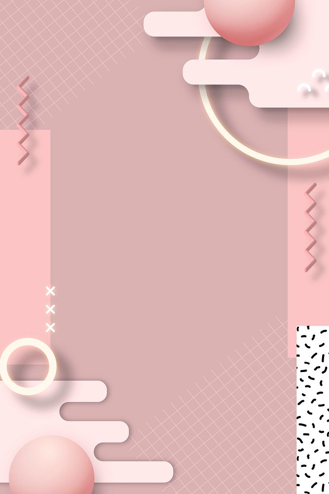Pink geometric Memphis design element vector