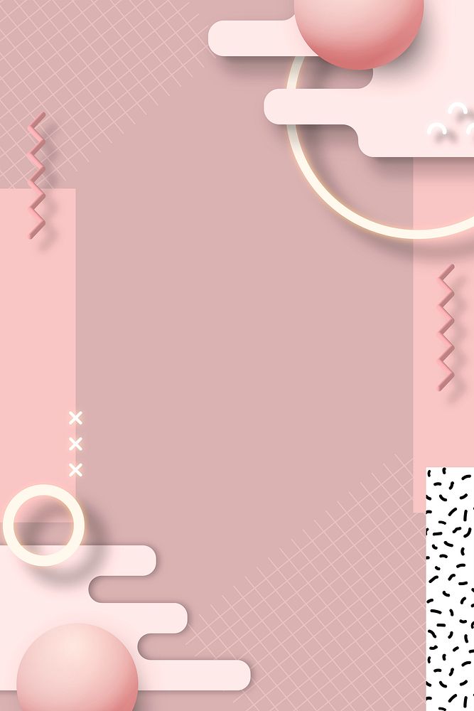 Pink geometric Memphis design element 