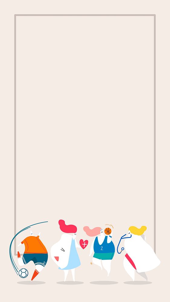 Health and sports themed phone background vector