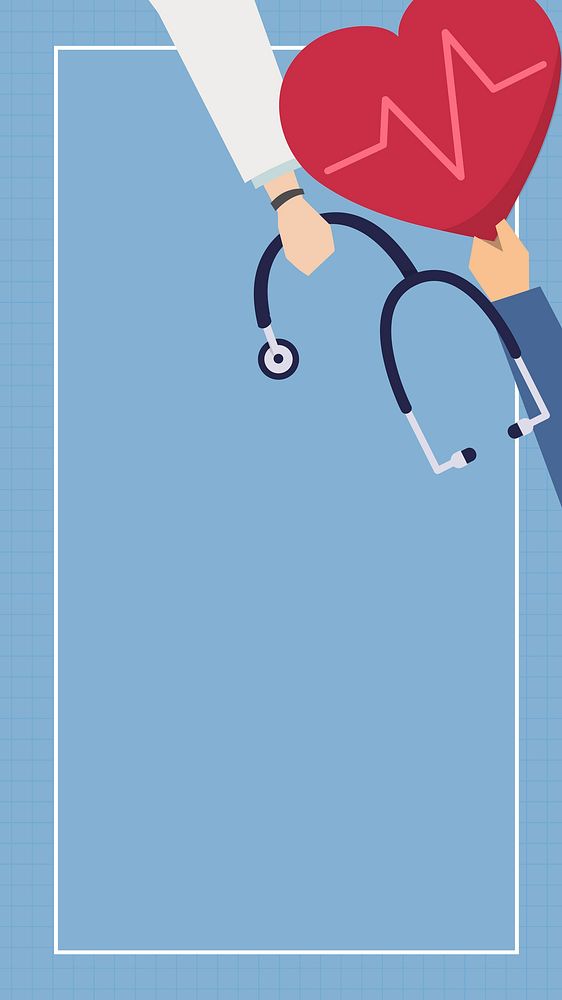 Doctor and hospital themed phone background vector