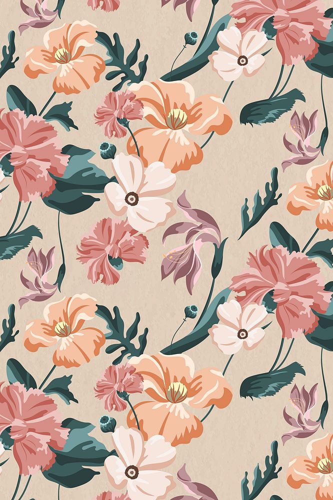 Blooming colorful flower seamless pattern vector