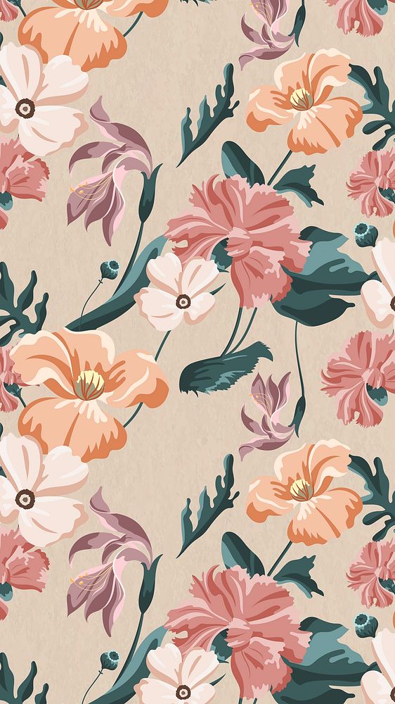 Blooming colorful flower seamless pattern vector