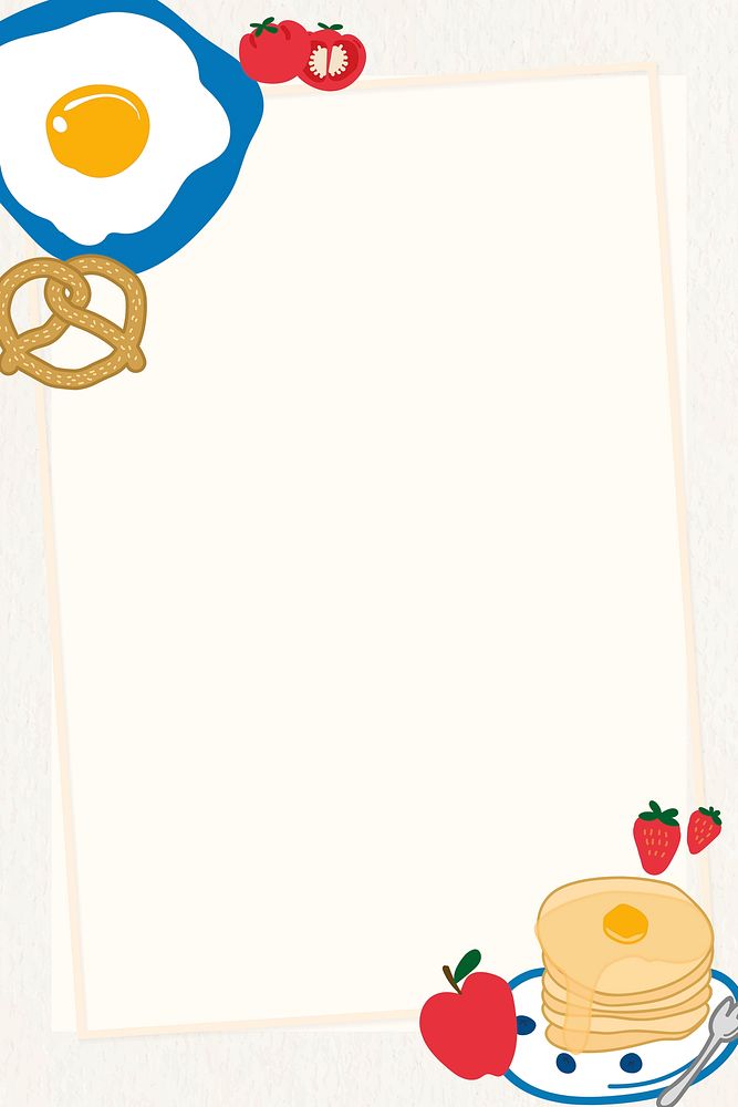 Pancakes and sunny side up egg frame vector