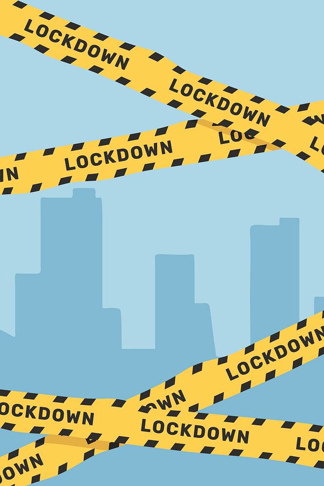 Yellow lockdown caution tape vector