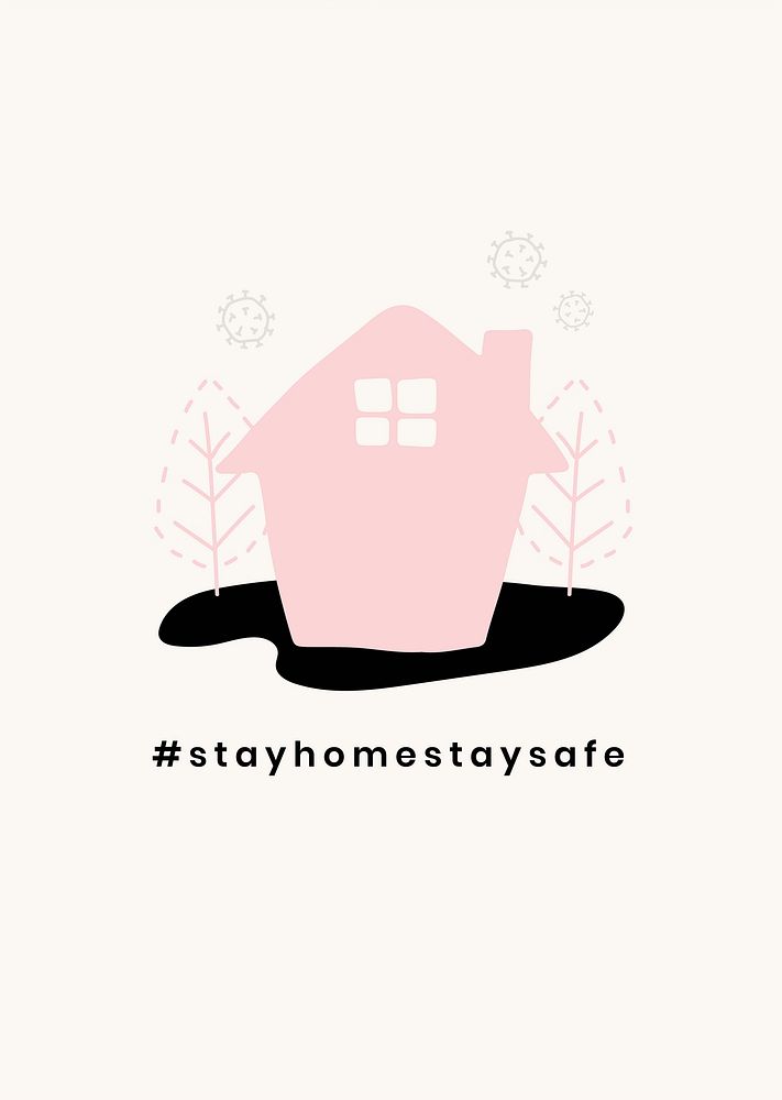 Stay home coronavirus prevention poster vector