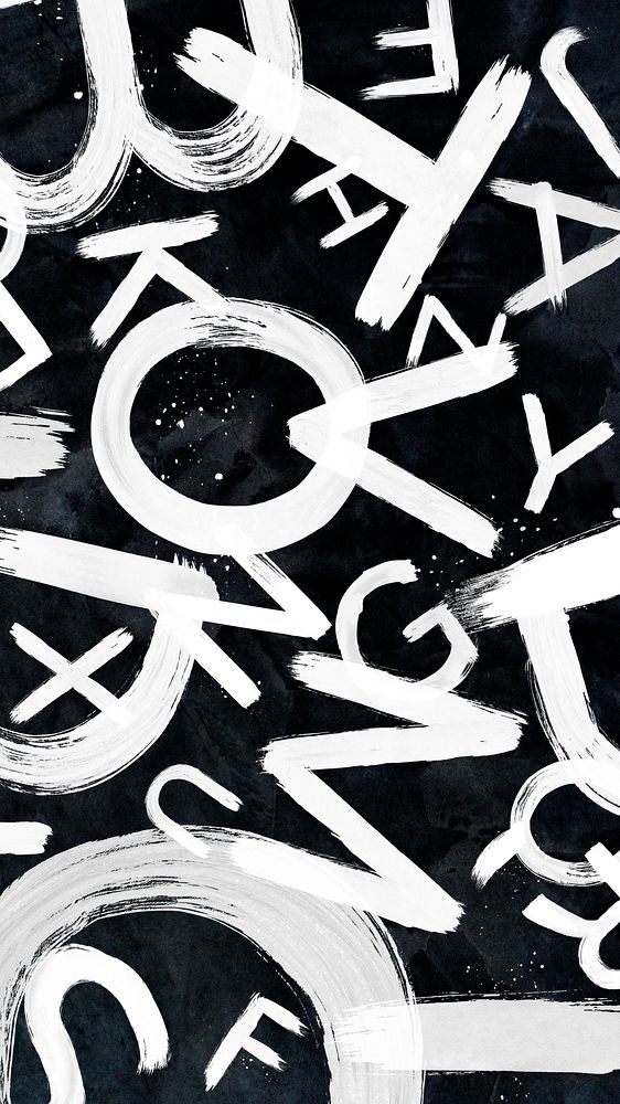 Jumbled letters brush stroke style typography