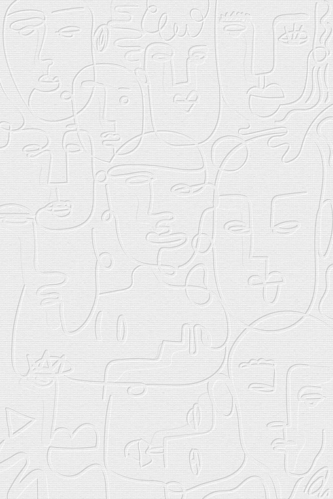 Abstract face line drawing on a white background design resource