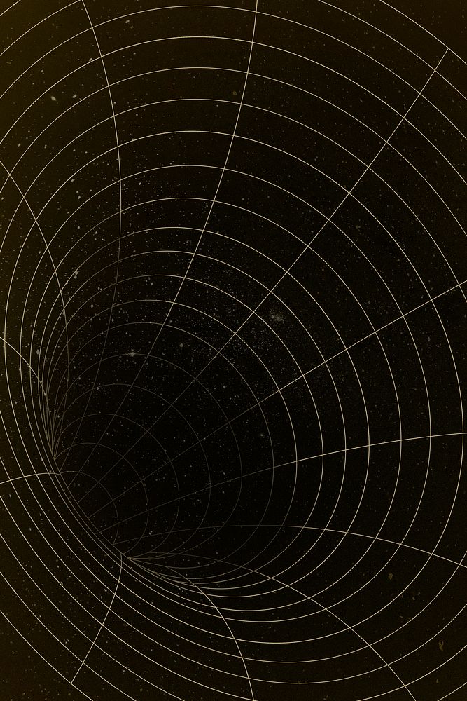3D Grid wormhole illusion design element