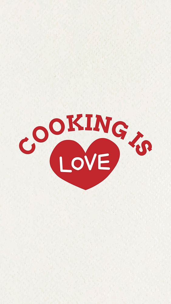 Text COOKING IS LOVE typography