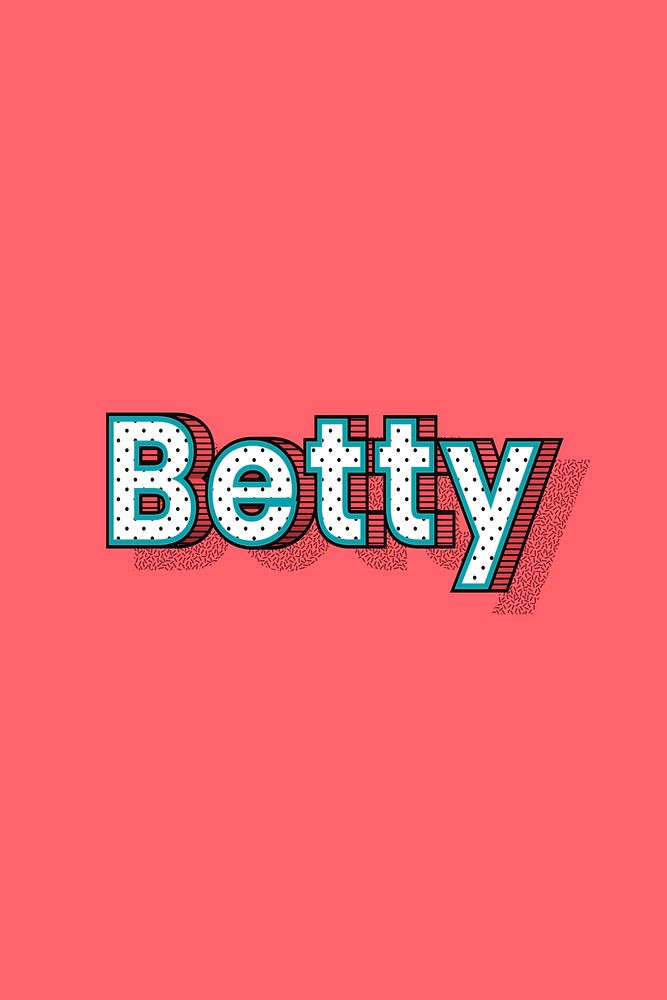 Betty vector halftone word typography