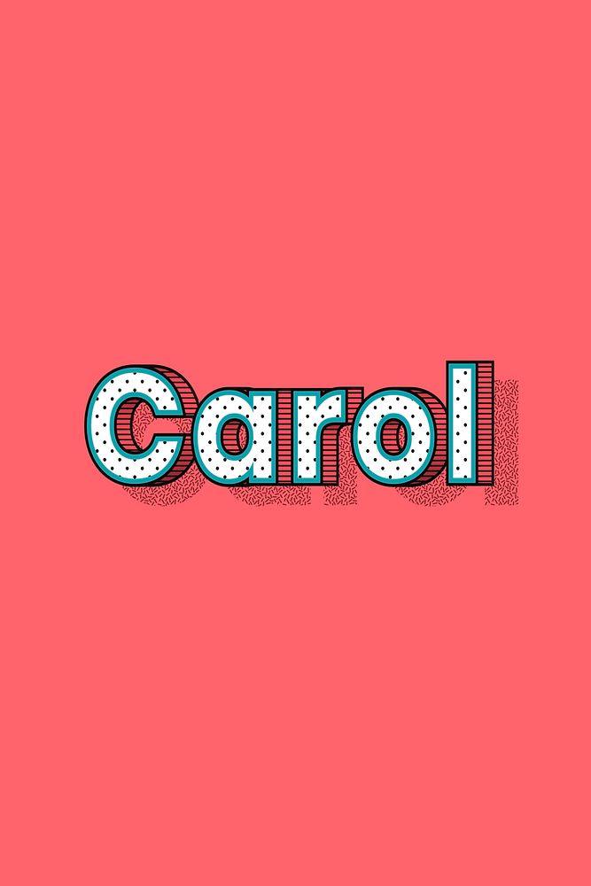 Carol vector halftone word typography