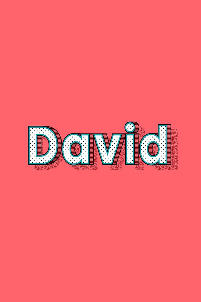 David vector halftone word typography