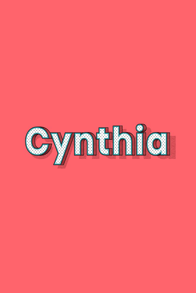 Cynthia vector halftone word typography