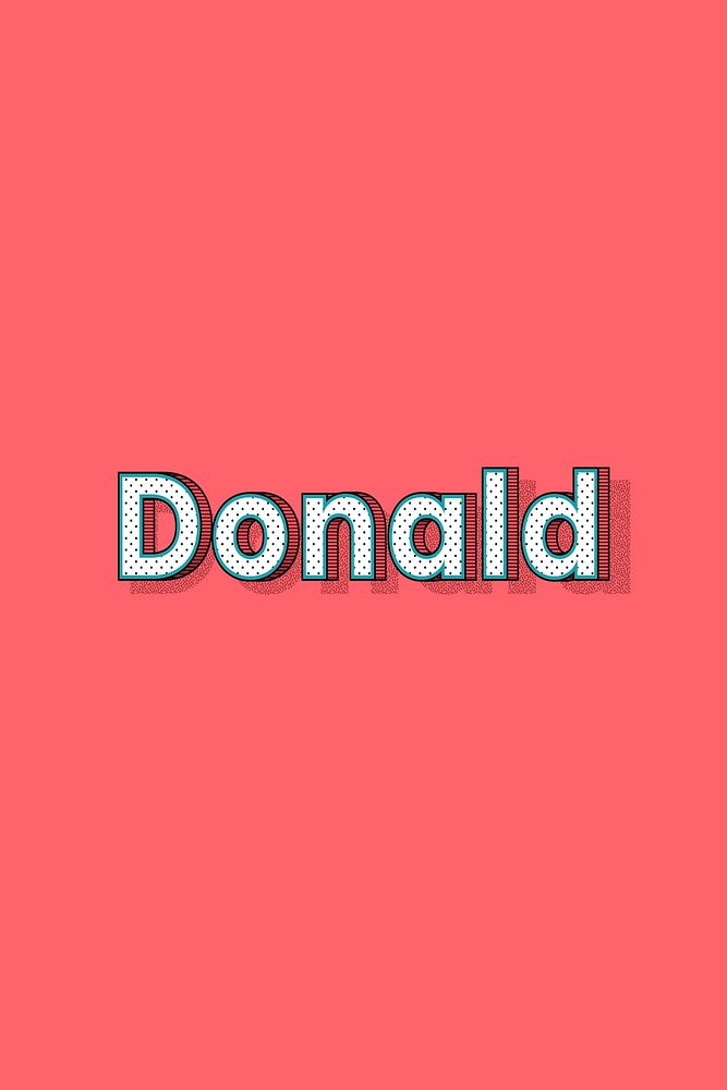 Donald vector halftone word typography