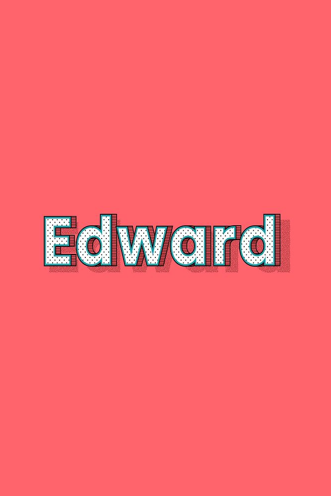 Edward vector halftone word typography