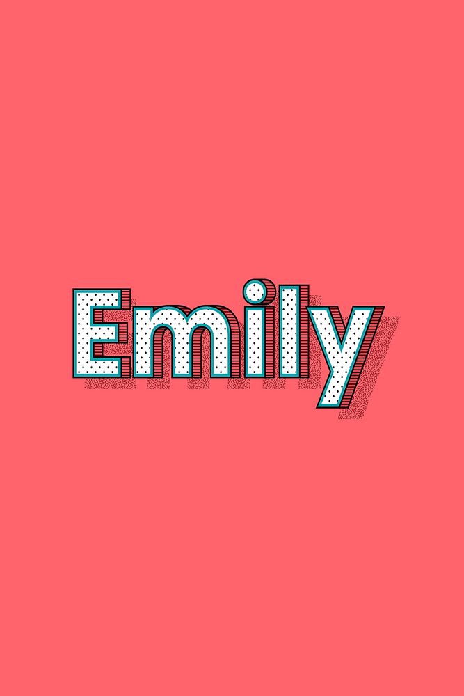 Emily vector halftone word typography