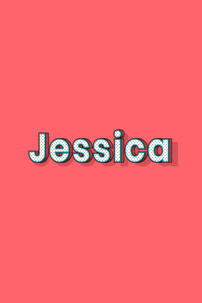 Jessica vector halftone word typography
