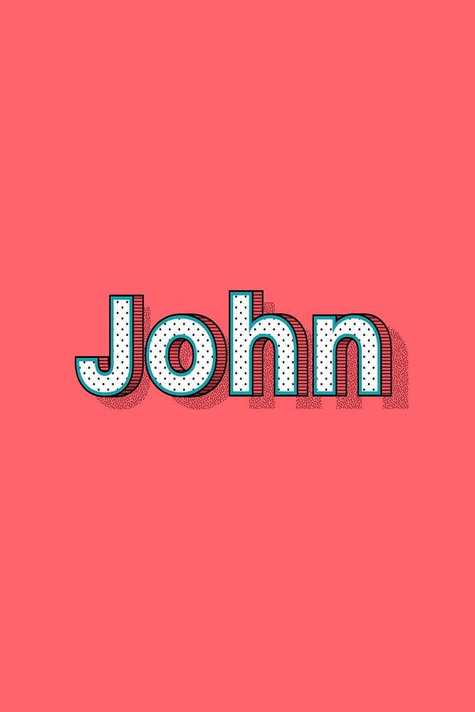 John vector halftone word typography