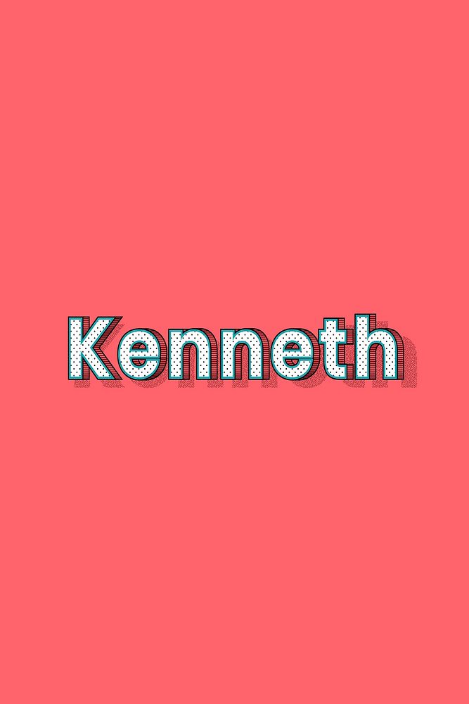 Kenneth vector halftone word typography