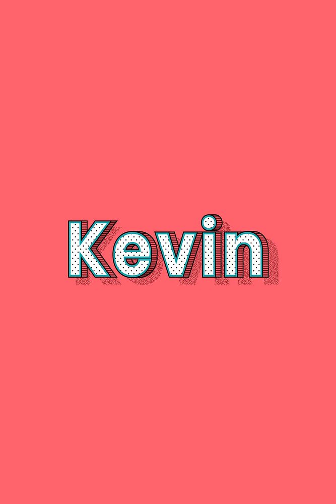 Kevin vector halftone word typography