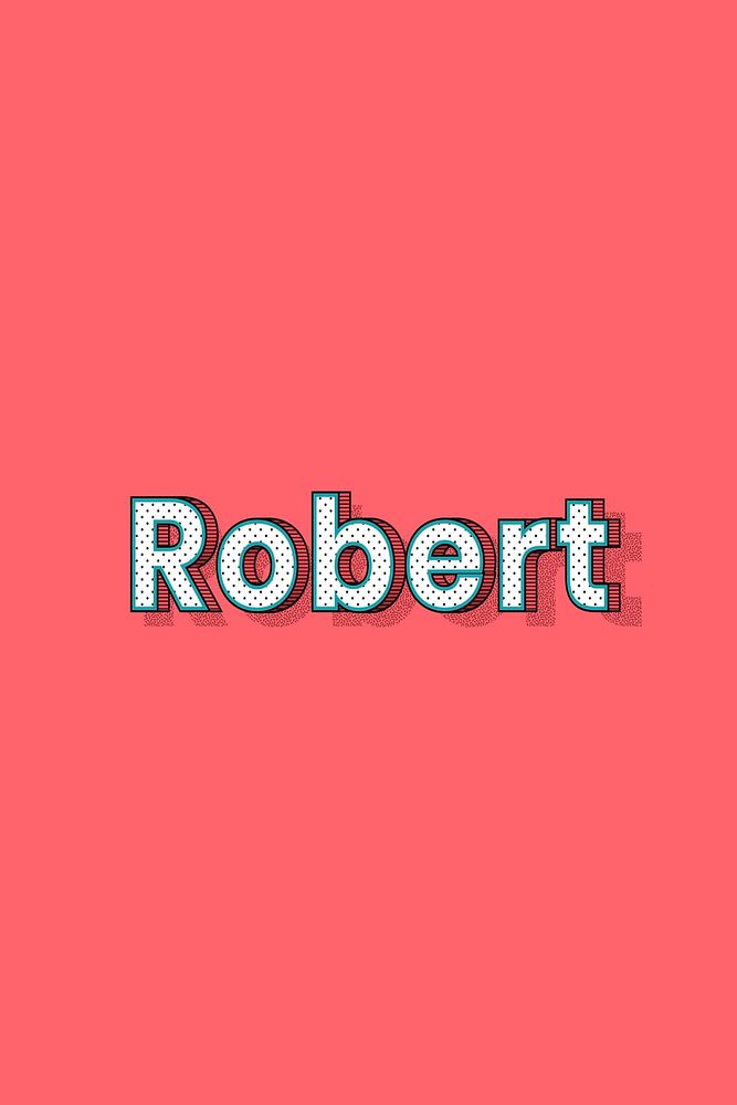 Robert vector halftone word typography