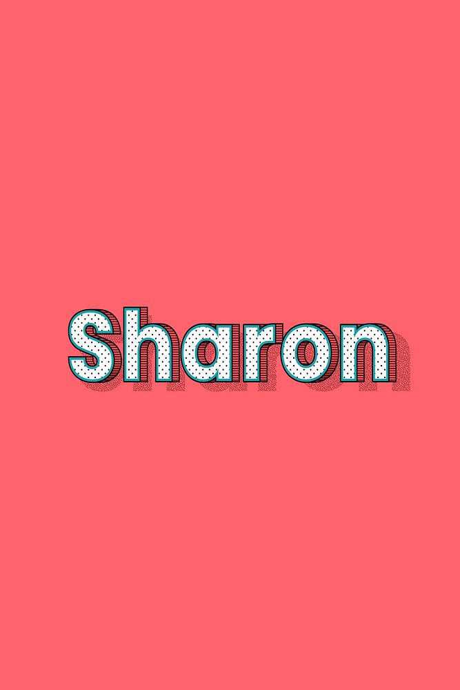 Sharon vector halftone word typography