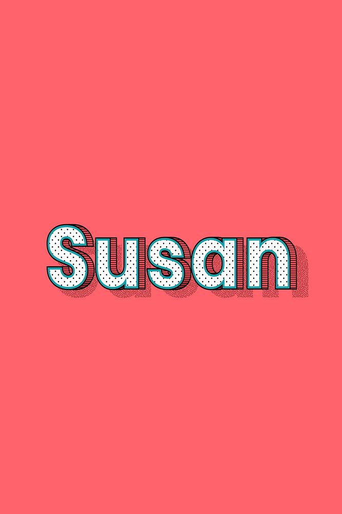 Susan vector halftone word typography