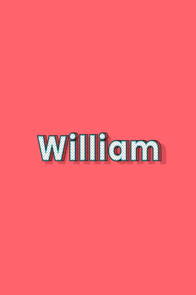 William vector halftone word typography