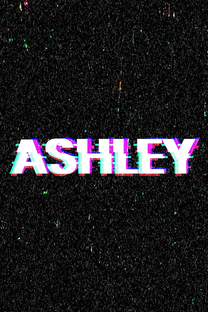 Vector Ashley female name typography glitch effect