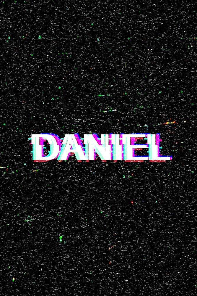 Daniel male name typography glitch effect