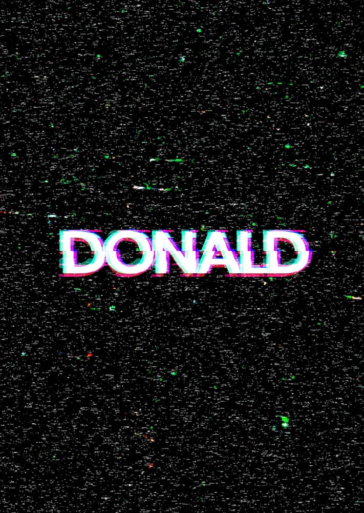 Psd Donald male name typography glitch effect