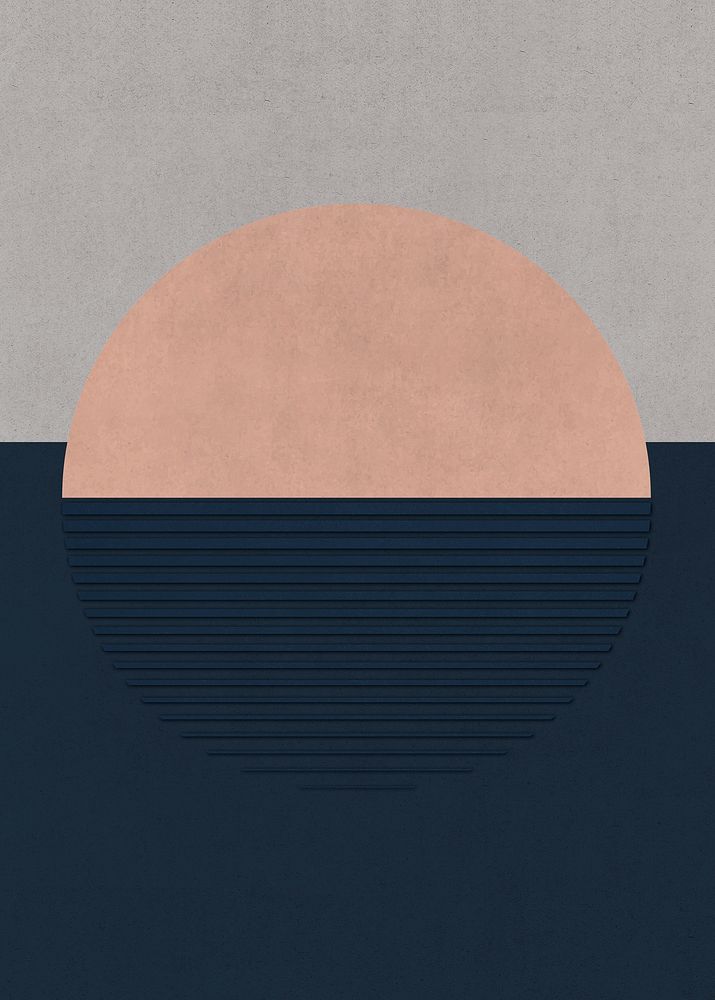 Sun dull color background minimal poster style