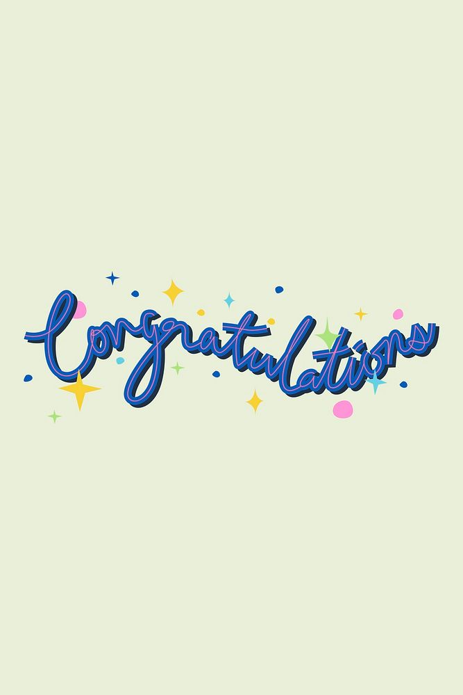 Hand lettering congratulations word psd typography