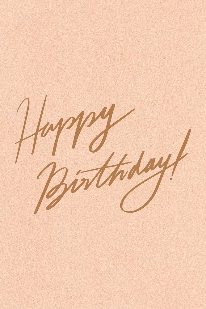 Happy birthday cursive calligraphy psd typography