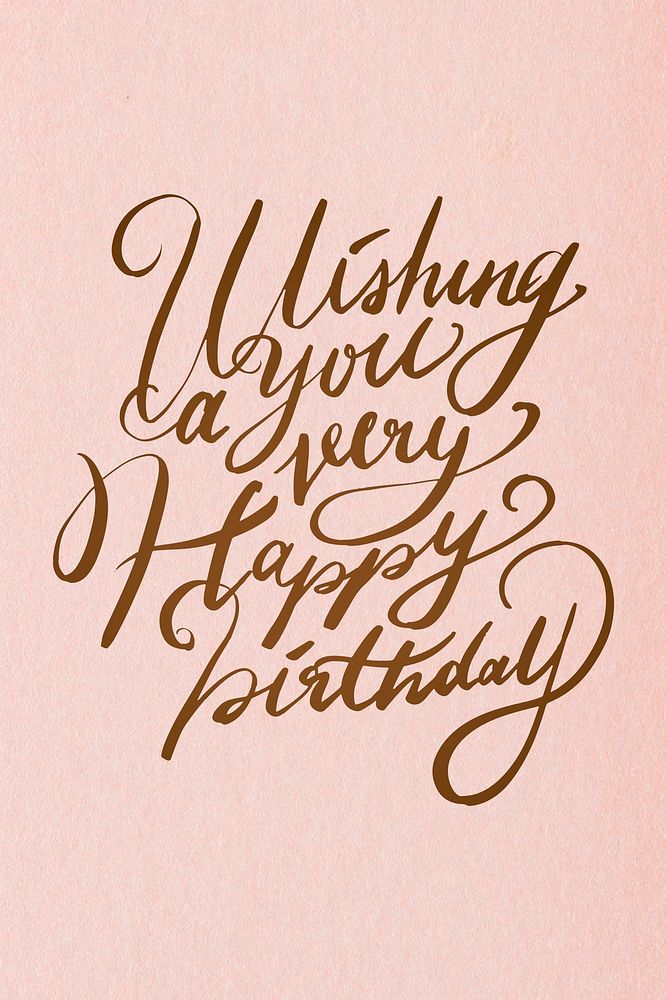 Elegant birthday wish cursive calligraphy psd typography