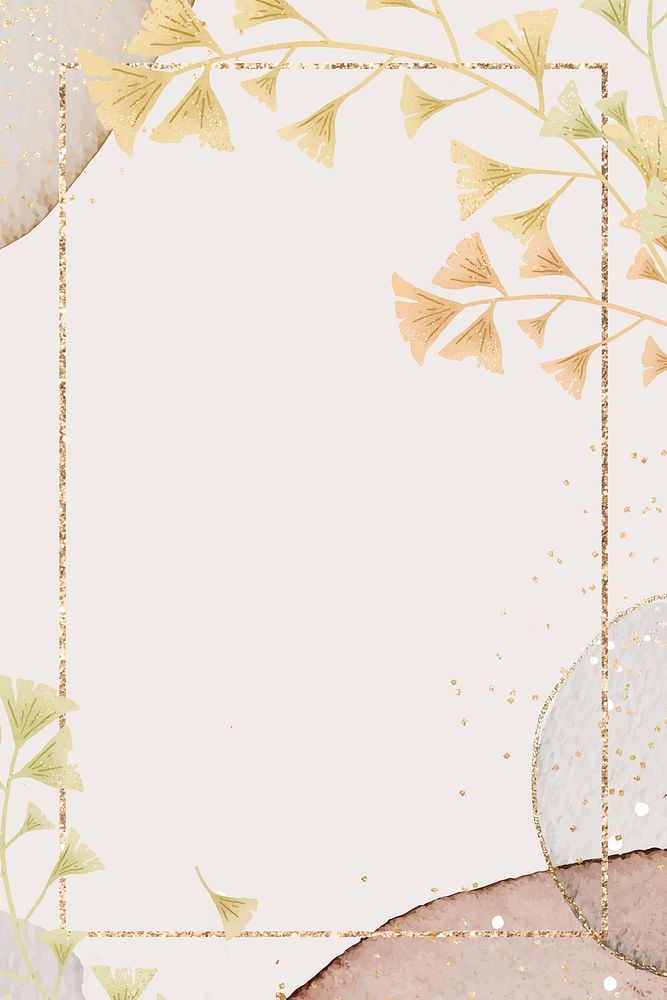 Psd nude floral glittery frame watercolored banner