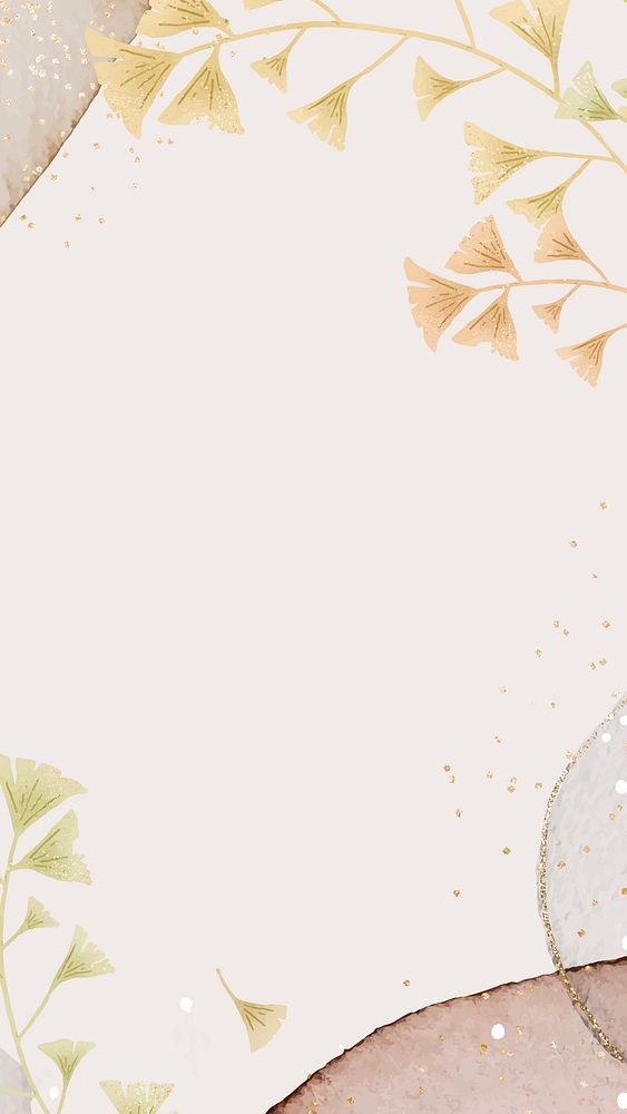Ginkgo leaves vector mobile phone wallpaper