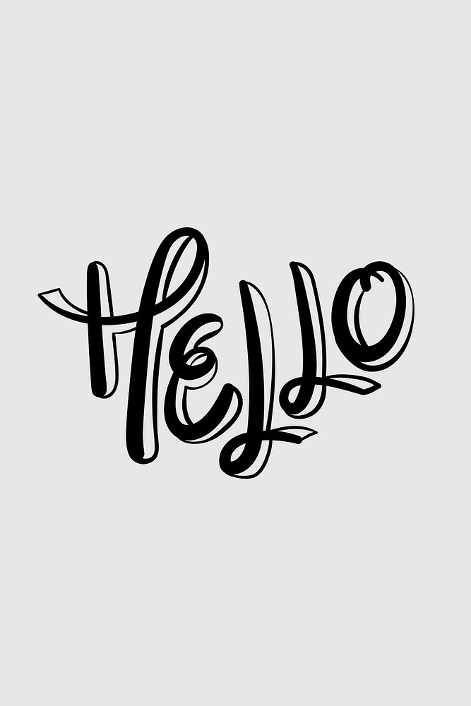 Greeting text hello typography message
