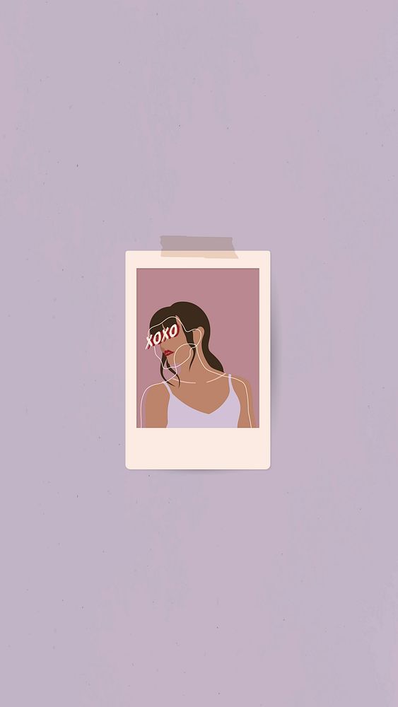 Woman in a frame mobile phone wallpaper vector