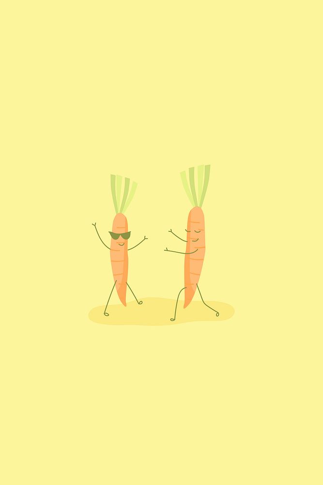 Carrot characters background vector