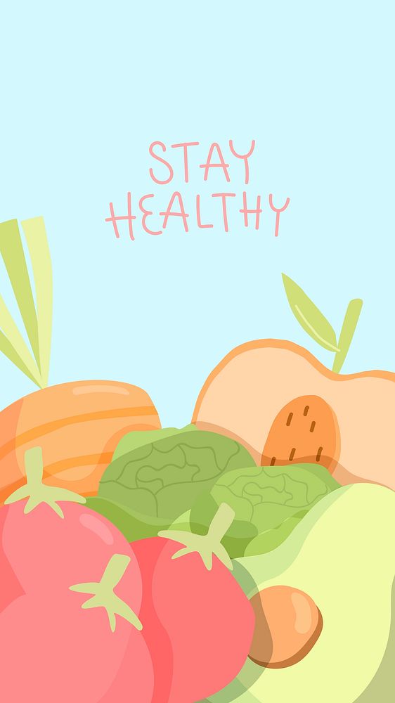 Hand drawn vegetables phone background vector